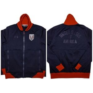 UNDER ARMOUR USA United States America Olympics Jacket Eagle Blue 1303166 Large